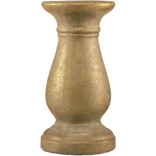 Castiçal Dourado em Cerâmica Lumiere Pequeno 6882 Mart