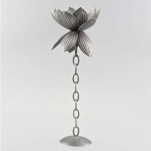 Castiçal Flor de Ferro Cromado 52cm 4252 - Prestige