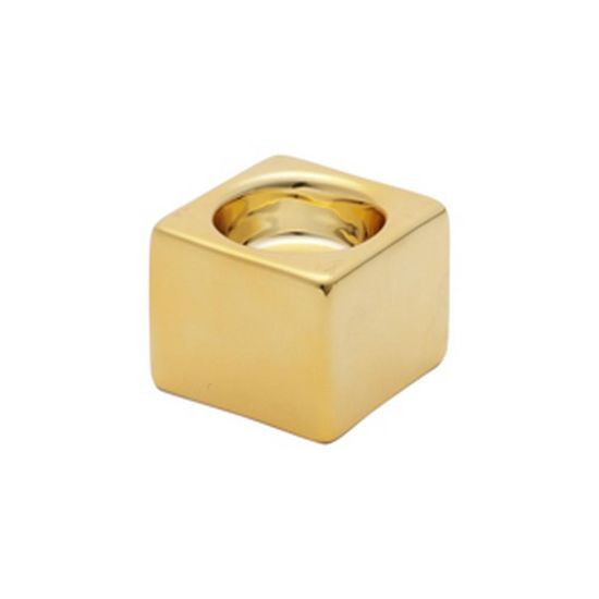 Castiçal Shiny Cube Dourado