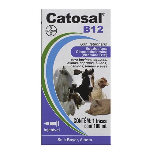 Catosal B12 Injetável Uso Veterinário 1 Frasco Ampola de 100ml