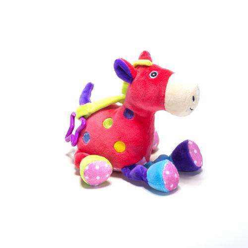 Cavalo Rosa de Pelúcia - Chocalho Infantil - Unik Toys