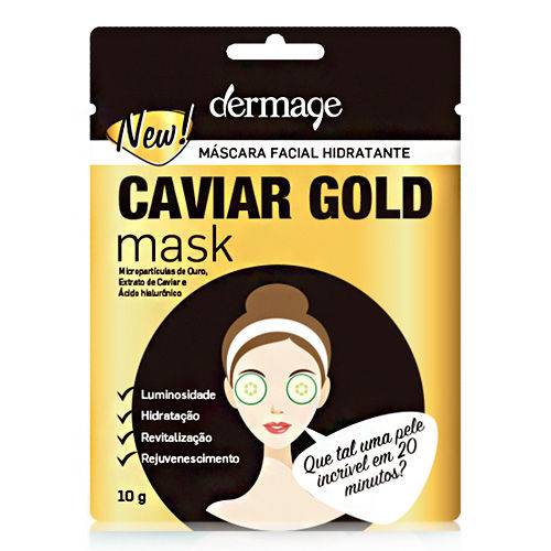 Caviar Gold Mask Máscara Facial Hidratante de Alta Eficácia Dermage 10g