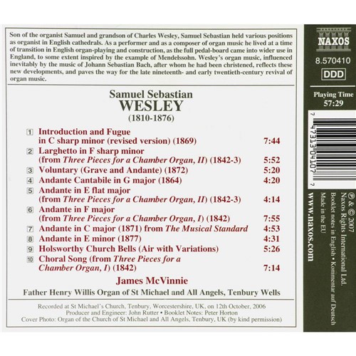 CD Charles Wesley - Organ Works
