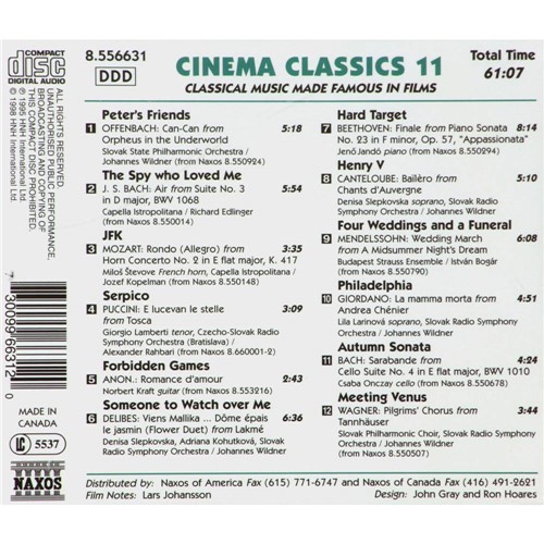 CD Cinema Classics, Vol. 11 (Importado)