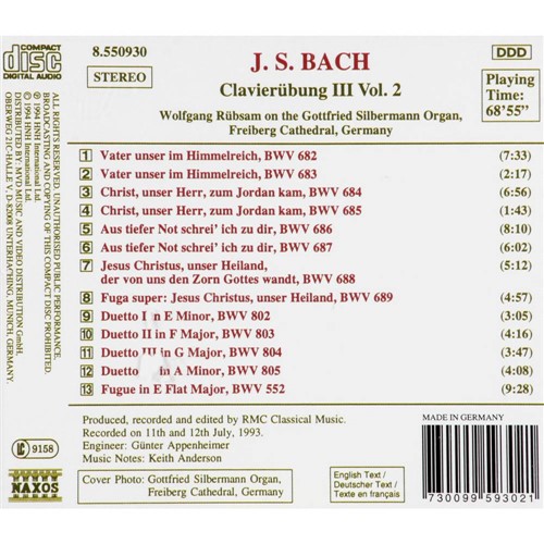 CD Clavierübung III, Vol. 2 (Importado)