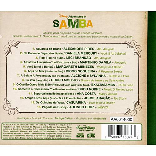 CD Disney Adventures In Samba