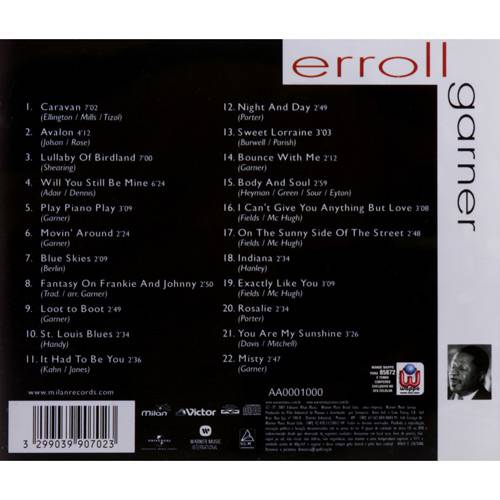 CD Erroll Garner - Itinéraire D'un Génies