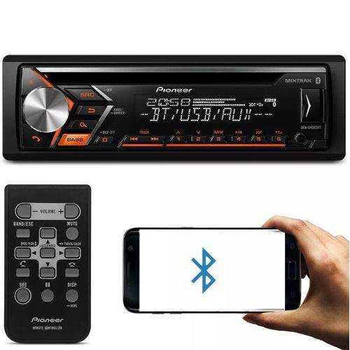 Cd Player Automotivo Pioneer Deh-s4080bt 1 Din Bluetooth USB Aux Rca Fm Mp3 Wma Smartphone Mixtrax