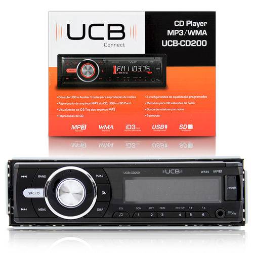 Cd Player UCB-CD200 com Entrada USB Sd Auxiliar