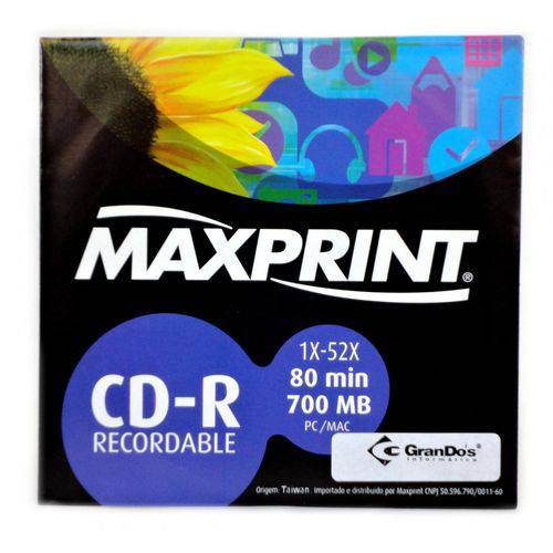 Cd-R 1x-52x 80min 700mb Envelope 50212-8 Maxprint