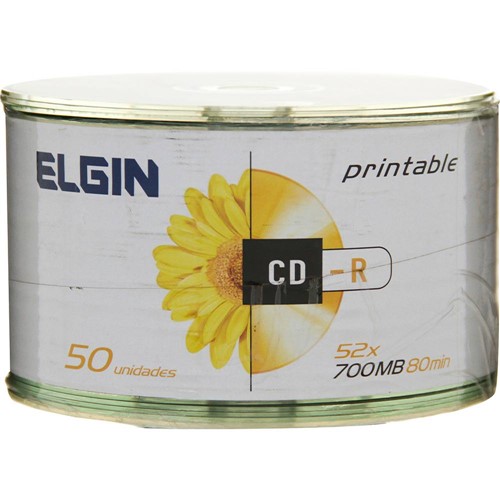 CD-R 52x/700M/800 Minutos (Pino com 50 Unidades) Printable