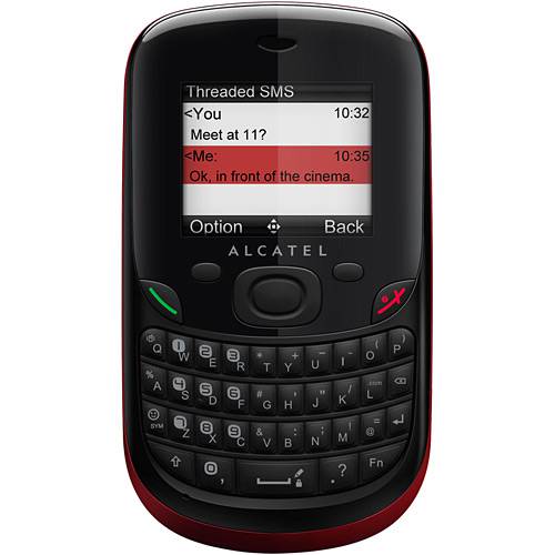 Celular Alcatel OT355 Cherry Vermelho - GSM C/ Leitor de Dois Chips, Teclado QWERTY, Câmera Integrada, Rádio FM e Fone - Alcatel