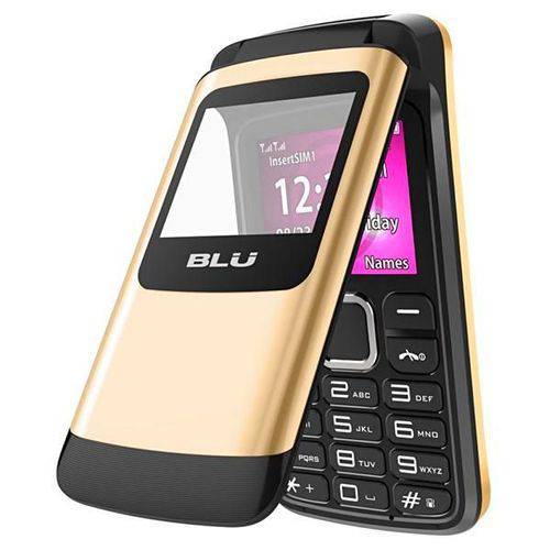 Celular BLU Zoey Flex Z130 Dual SIM Tela de 1.8" VGA - Dourado/Preto