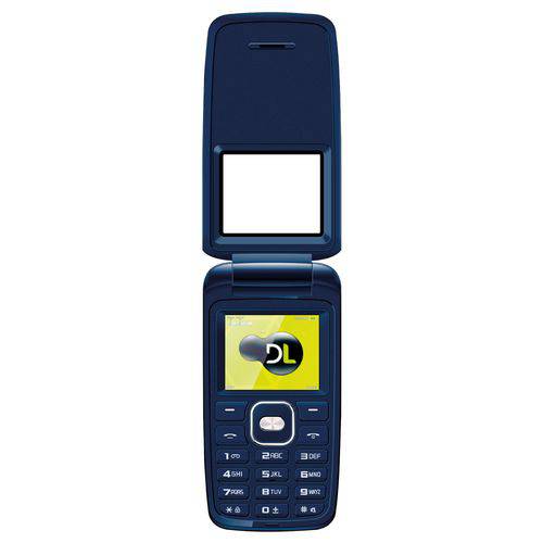 Celular DL YC335 Azul, Flip, Dual Chip, Tela de 1.8, Câmera, Rádio FM e Bateria de Longa Duração