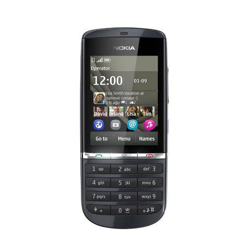 Celular Nokia Asha 300 Preto Tela Resistiva Câmera 5 Mp 1 Ghz 3g