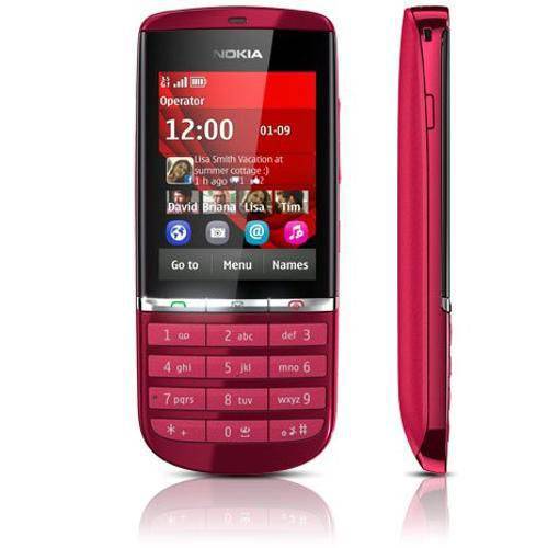 Celular Nokia Asha 300 Vermelho Câmera 5mp 3g 1ghz