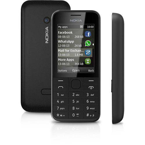 Celular Nokia Dual Chip Bluetooth Câmera 2MP Asha 225 Desbloqueado - Preto