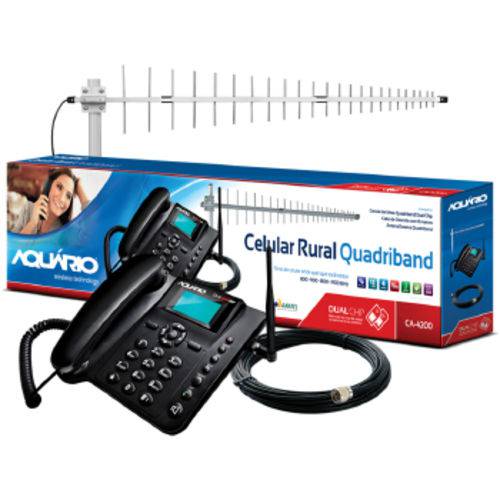 Celular Rural Aquario Ca-4200 Dual Chip Quad Band com Kit - Ca-4201-4200