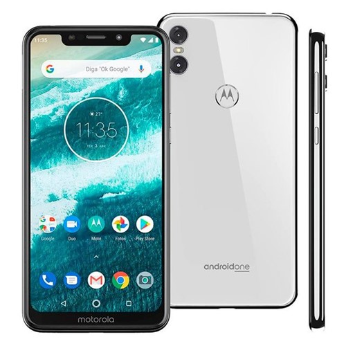 Celular Smartphone MotorolaOne Dual Chip 5,9'' Branco Branco