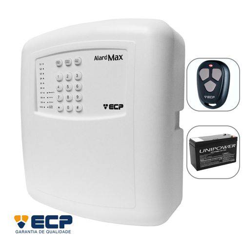 Central Alarme Alard Max 10 ECP com Controle e Bateria 12v 7a