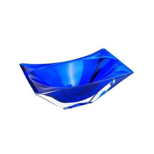 Centro de Mesa de Cristal Azul Cobalto Okinawa 16,5x27x10,5cm - Bohemia