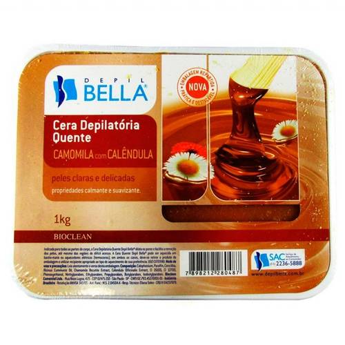 Cera Depilatória em Barra Camomila 1Kg - Depilbella