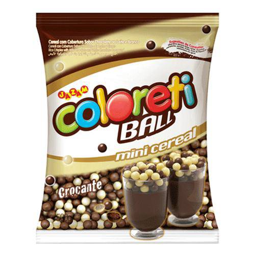 Cereal com Cobertura de Chocolate Coloreti Ball ao Leite Branco 500g - Jazam