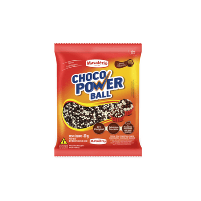 Cereal Drageado Mini ao Leite/Branco Choco Power Ball com 80g Mavalério