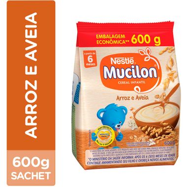 Cereal Infantil de Arroz e Aveia Mucilon 600g