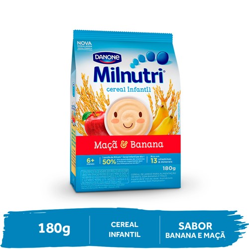 Cereal Infantil Milnutri Banana e Maçã com 180g