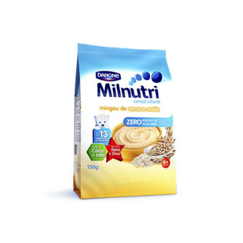 Cereal Milnutri Arroz e Aveia Zero Açúcar 150g Danone - Auxilia no Desenvolvimento Físico e Mental