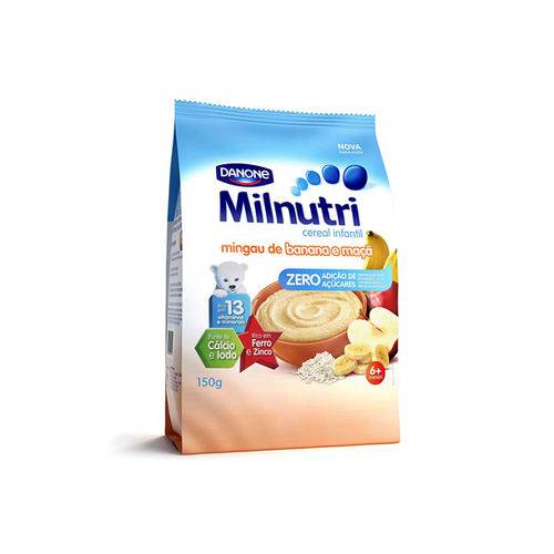 Cereal Milnutri Zero Açúcar Banana e Maçã 150g - Danone