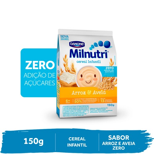 Cereal Milnutri Zero Adição Açúcar Arroz e Aveia com 150g