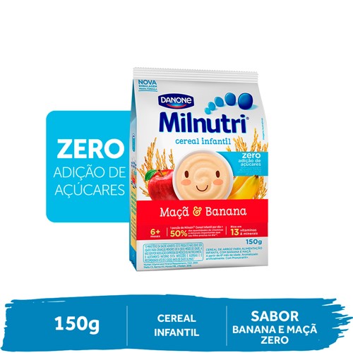 Cereal Milnutri Zero Adição Açúcar Banana e Maçã com 150g