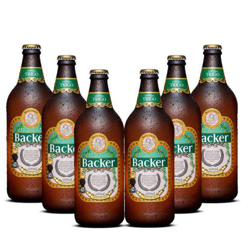 Cerveja Artesanal Backer Trigo 600ml 6 Unidades