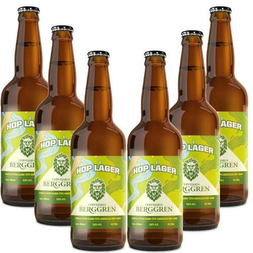 Cerveja Artesanal Berggren Hop Lager 500ml 6 Unidades