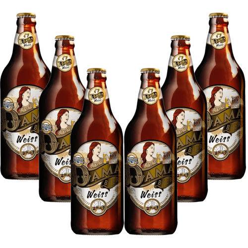 Cerveja Artesanal Dama Weiss 600ml 6 Unidades