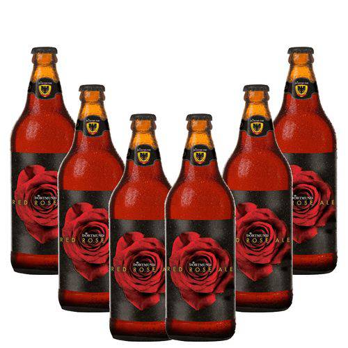 Cerveja Artesanal Dortmund Red Rose 600ml 6 Unidades