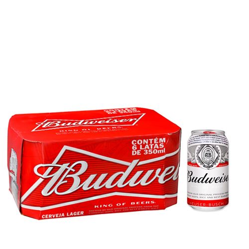 Cerveja Budweiser 350ml Pack (6 Unidades)