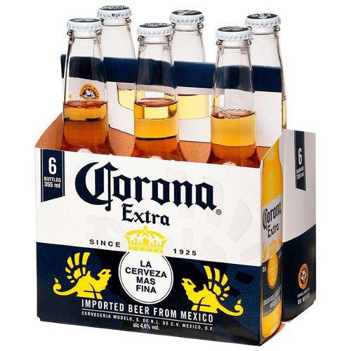 Cerveja Corona Extra Long Neck 355ml - PACK 6 Unidades
