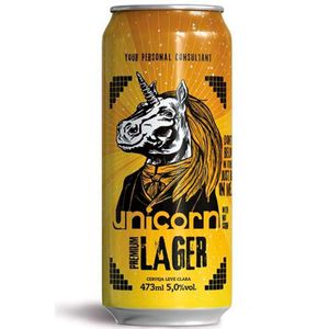 Cerveja Unicorn Lager Lata 473ml + 26 KM