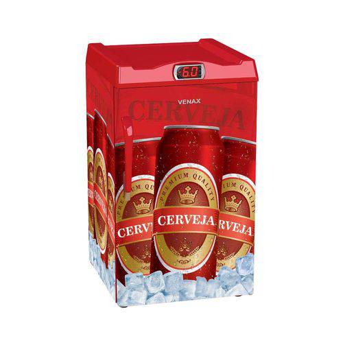 Cervejeira 100 L Porta Cega Adesivada Vermelho Venax - 220v