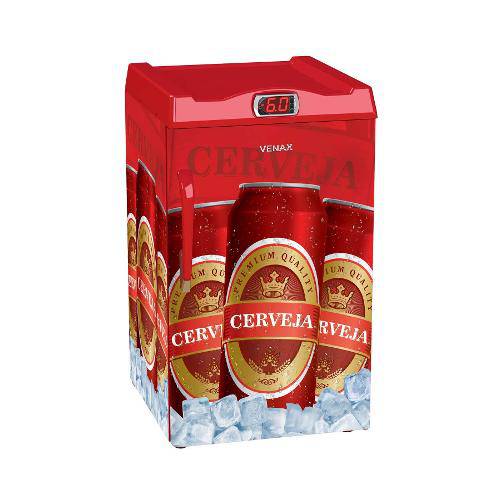 Cervejeira 100 L Porta Cega Adesivada Vermelho Venax - 127v
