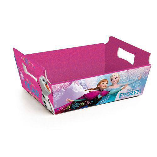 Mini Cesta Caixote Organizadora Papel Frozen Disney C/10