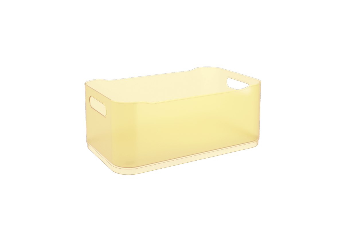 Cesta Fit Grande - AME 30,5 X 18,5 X 12 Cm Amarelo Elétrico Translúcido Coza