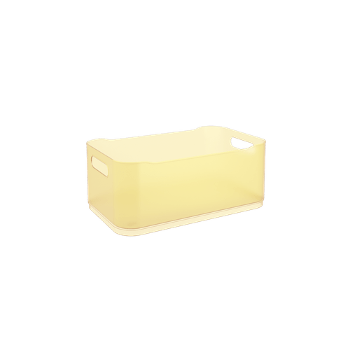 Cesta Fit Grande - AME 30,5 X 18,5 X 12 Cm Amarelo Elétrico Translúcido Coza