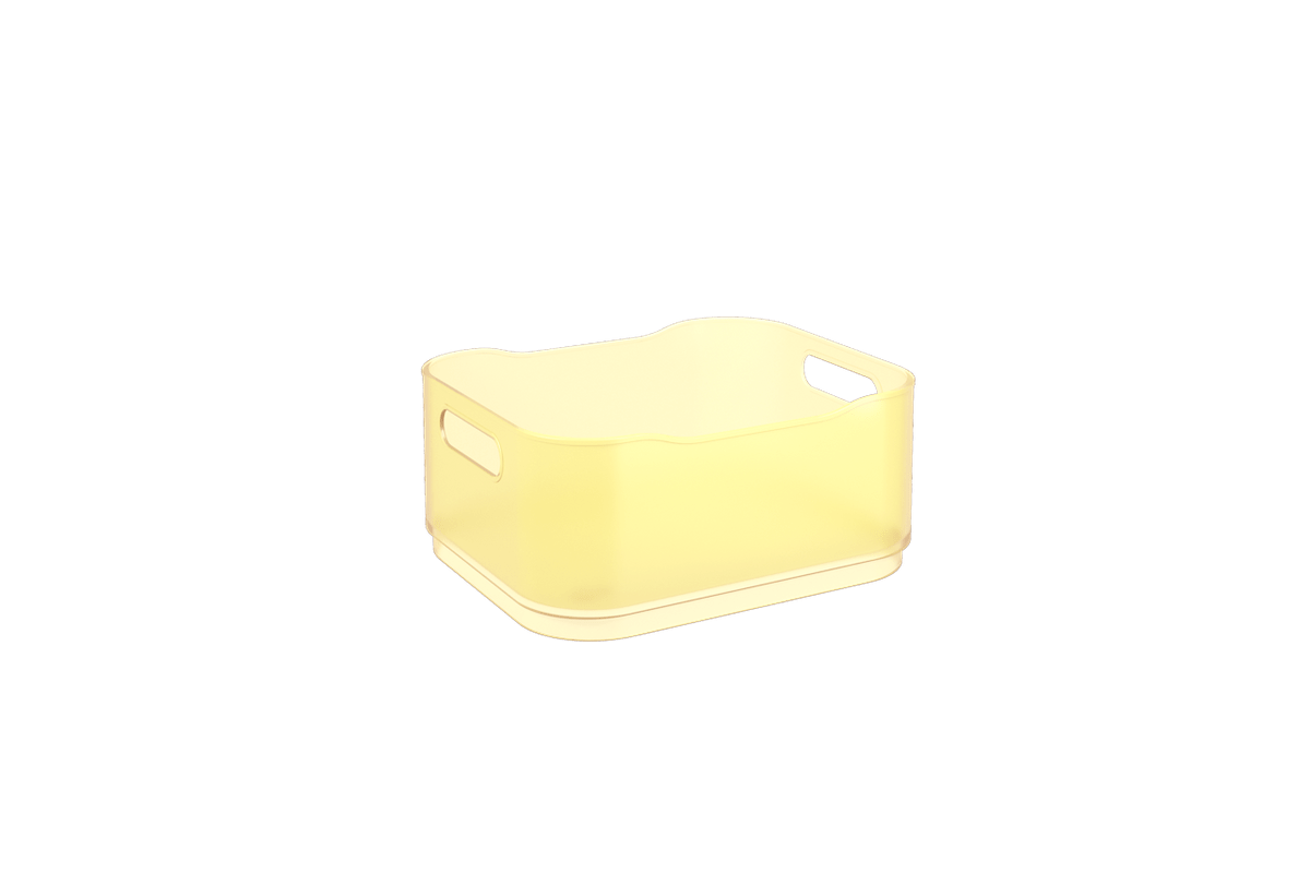 Cesta Fit Pequena - AME 18,5 X 15 X 8 Cm Amarelo Elétrico Translúcido Coza