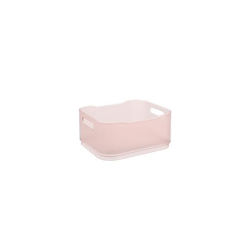 Cesta Fit Pequena - RBT 18,5 X 15 X 8 Cm Rosa Blush Translúcido Coza