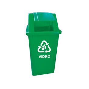 Cesto Coletor de Lixo 100L Verde C/tampa e Adesivo CC11VD - Bralimpia