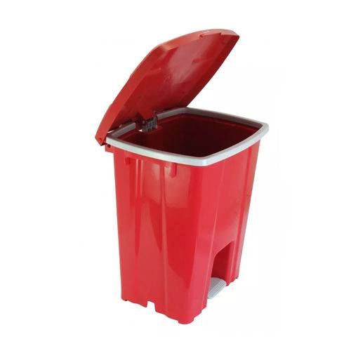 Cesto Lixeira de Lixo com Pedal 30 Litros Vermelho